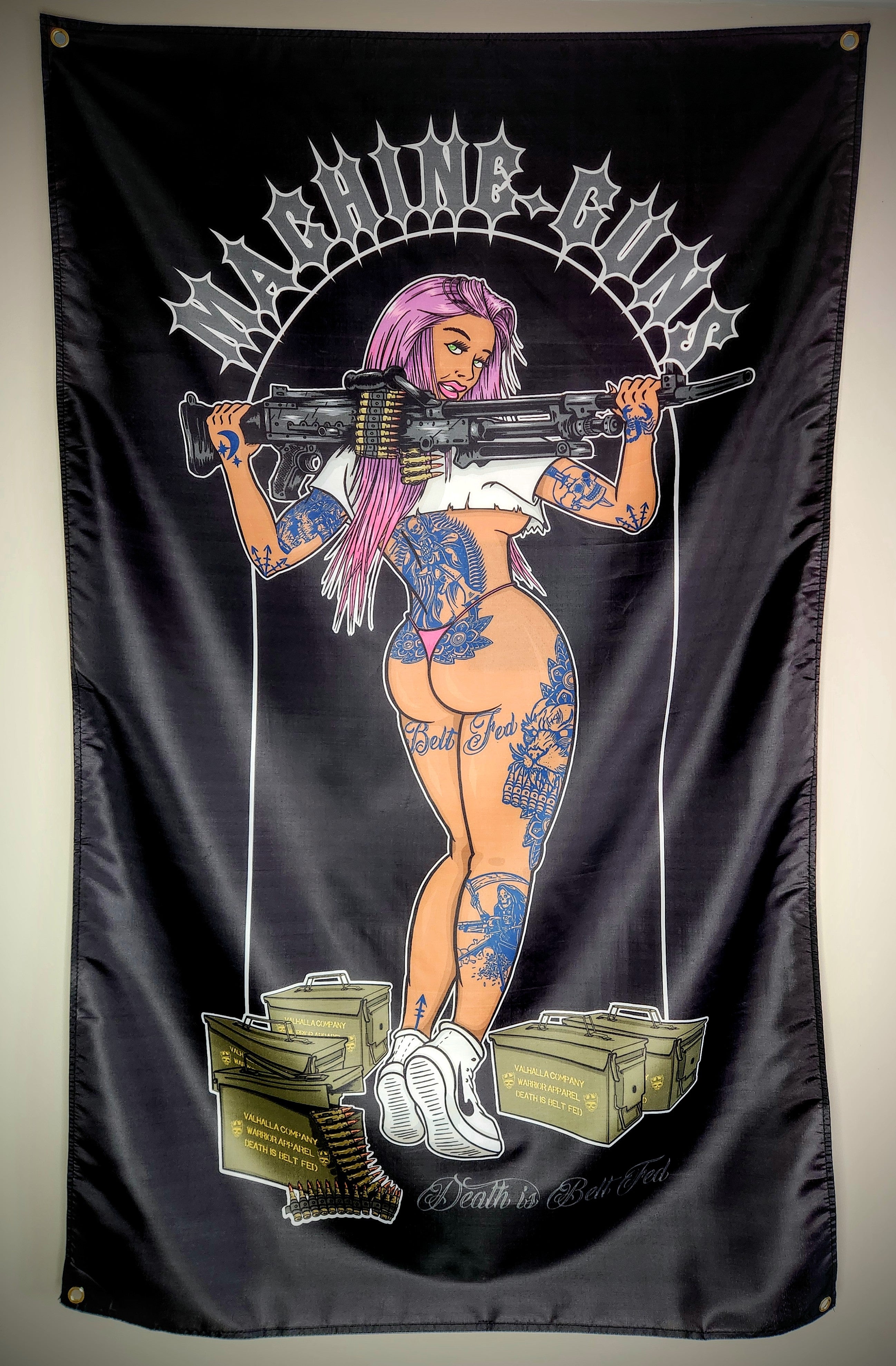 GUNS Pin-Up Girl Flag